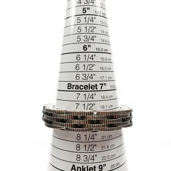 King Baby Studio Small 7 Row Rotor Link Bracelet Star Box Clasp Silver .925 - Picture 10 of 11